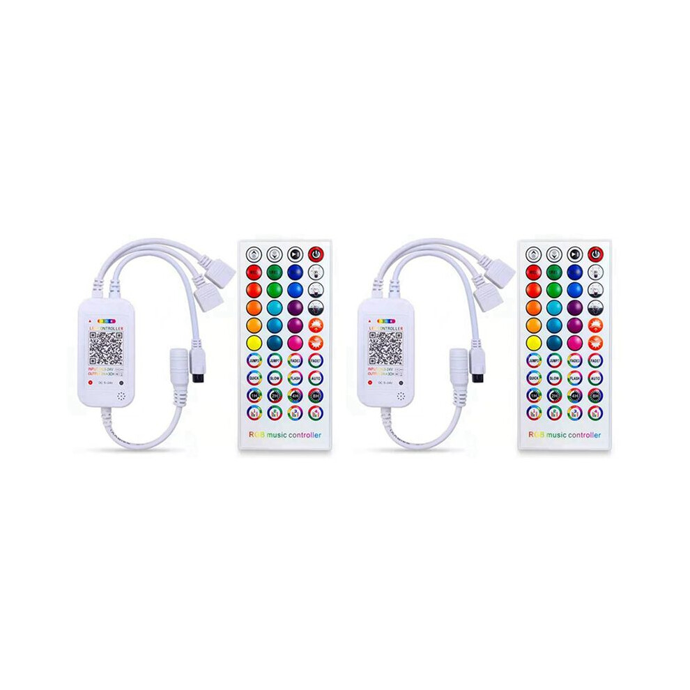 2X Dc5-24V Led Controller+40 Keys Remote Control App Control And Music Sync Rgb Ir Rf For 5050 Rgb Led Light 4712883998164