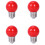 4X E27 3W 6 SMD LED  Saving Globe Bulb Light Lamp AC 110-240V, Red 1