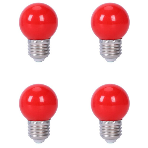 4X E27 3W 6 SMD LED  Saving Globe Bulb Light Lamp AC 110-240V, Red