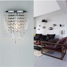 4X Modern Crystal Wall Lamp Chrome Sconce Wall Light for Living Room Bathroom Home Indoor Lighting Decoration