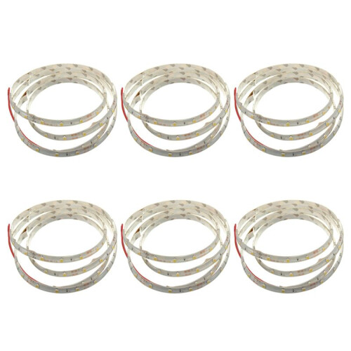 6pcs 1M 60-3528 SMD Waterproof LED Light Strip DC12V (Warm White)