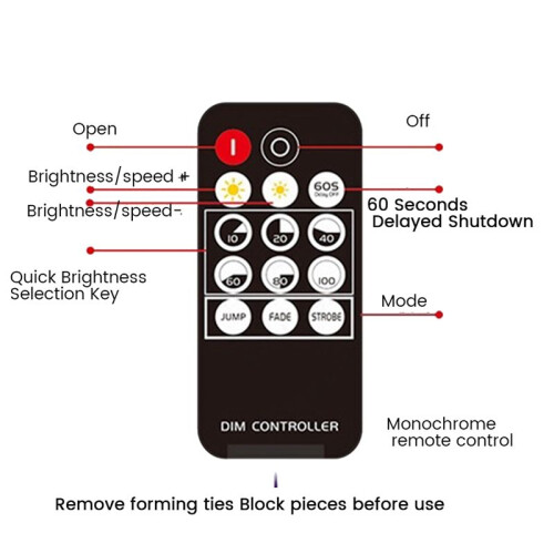 2X RF Remote Controller LED Dimmer DC5V-24V Brightness Adjustment 14-Key Dimmable Connector  for LED Strip Light 2