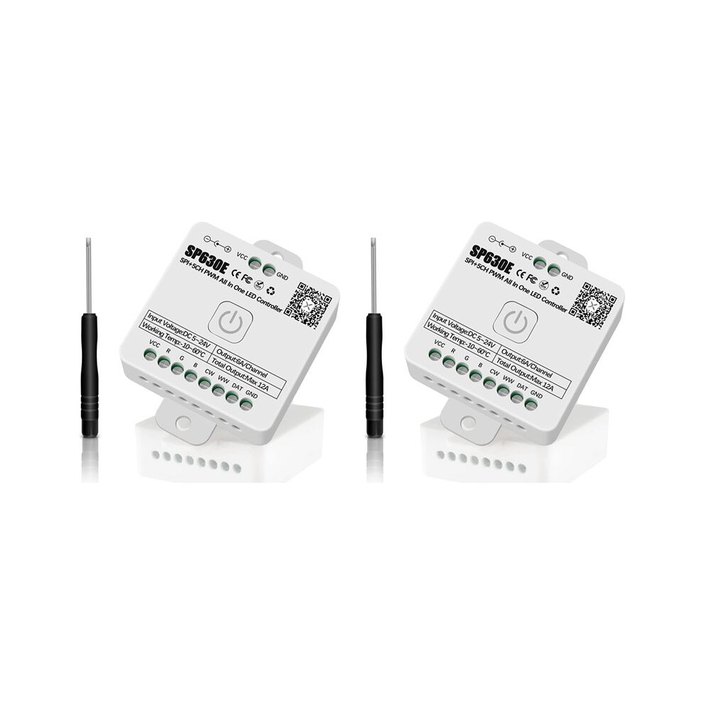 2X Sp630e Led Controller Support Pwm Single Color Cct Rgb Rgbw Rgbcct And Spi Ttl Ic Chip Led Strip Light 4712012044946