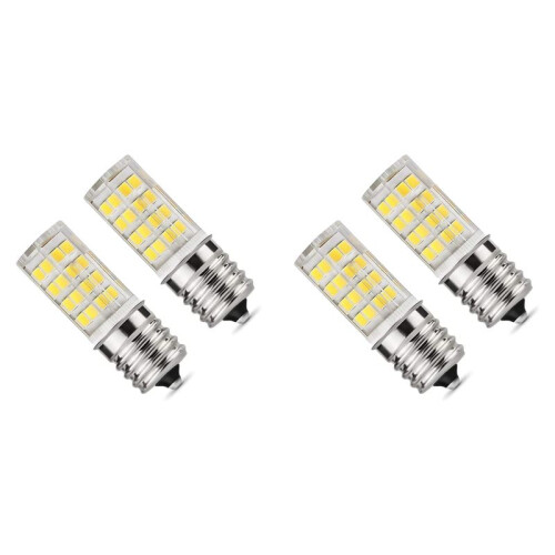 4 Pack 4W Dimmable LED E17 Microwave Oven Bulb , Daylight 6000K 40W Halogen Equivalent Light ,Ceramic E17 LED Bulb