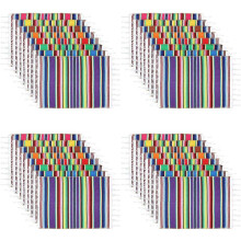 32x Mexican Table Place Mats,Mexican Assorted Placemats, Fringe Blanket Table Runner 12x16 Inch (Random Color Placemats)