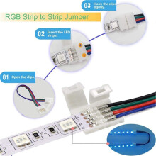 2X LED Strip Connector Kit for 5050 10mm 4Pin RGB LED Strip,2 Way Splitter,DIY Accessories for RGB LED Strip Connection