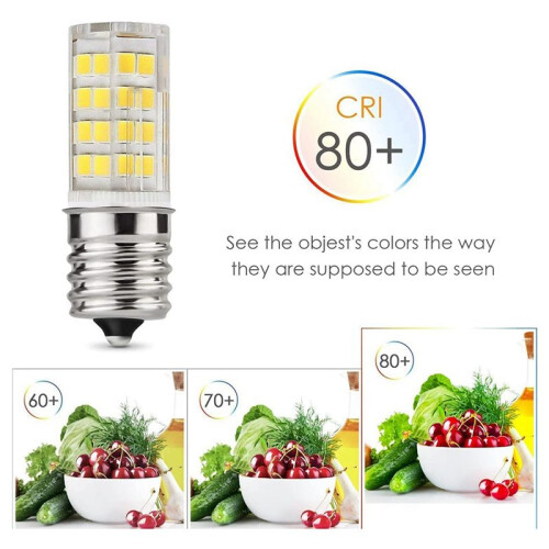 4 Pack 4W Dimmable LED E17 Microwave Oven Bulb , Daylight 6000K 40W Halogen Equivalent Light ,Ceramic E17 LED Bulb 2
