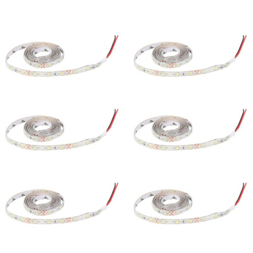 6pcs 1M 60-3528 SMD Waterproof LED Light Strip DC12V (White)