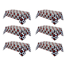 6-Teilige Tischdecke Einweg-Tischdecke Poker Casino Party FußBall Baseball Rugby 54 Zoll X 108 Zoll
