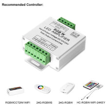 5X RGB/RGBW 5050 LED Strip Amplifier Controller Work with 4Pin/5Pin DC12V/DC24V 5050SMD LED Strip