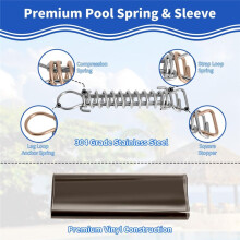 6Pack Pool Winter Cover Spring with Pool Protective Spring Cover with Stopper D & Vinyl Spring Sleeves