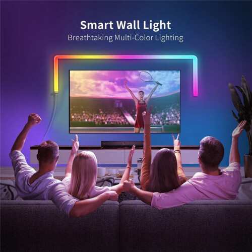 Tuya WIFI RGB IC Glide Wall Lights Splicing LED Strip Light Music Sync Support App Control Voice Control EU Plug 2