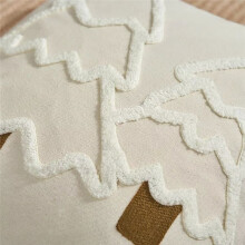 Housse de Coussin Brodée en Forme D'Arbre de Noël, Taie D'Oreiller Festive en Toile de Coton avec Pompons, Décoration D'Intérieur Du Nouvel An B