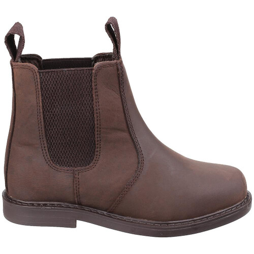 (1 UK, Brown) Amblers Childrens/Kids Pull On Leather Ankle Boots 1