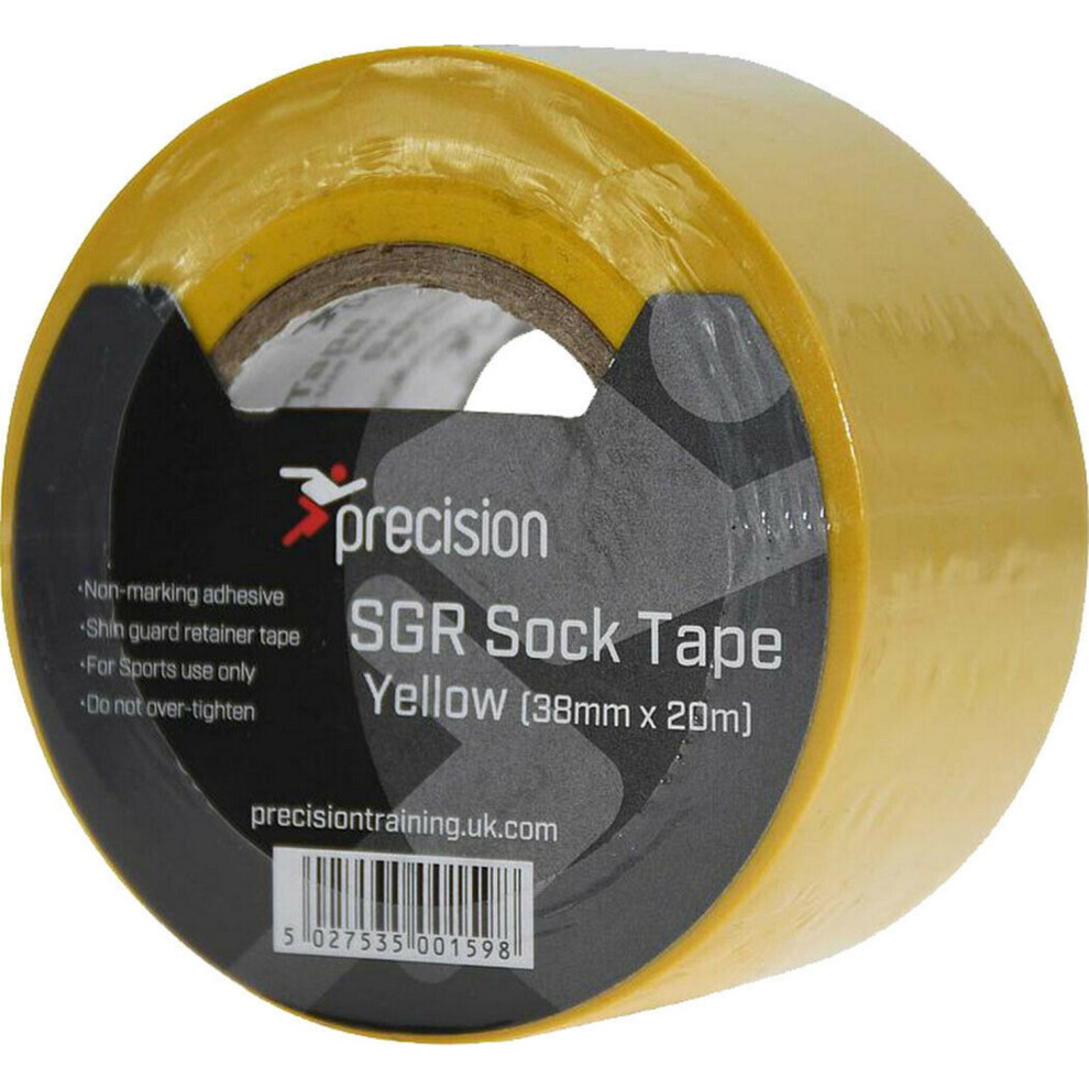 (20M X 38Mm, Yellow) Precision Unisex Adult 38Mm Sgr Sock Tape (Pack Of 5) 5059699065727