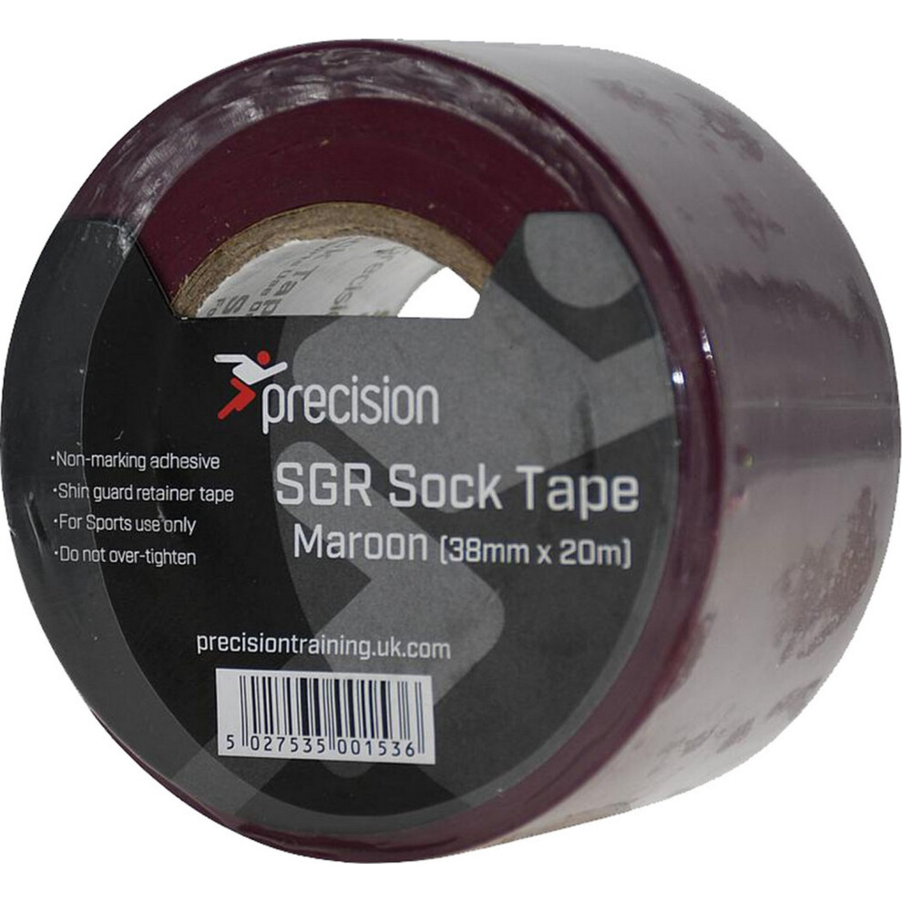 (20M X 38Mm, Maroon) Precision Unisex Adult 38Mm Sgr Sock Tape (Pack Of 5) 5059699065680
