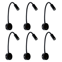 6 Pièces Chevet Travail Étude Lampe de Lecture Applique Murale Appliques 3W LED Lampe de Livre Mur Veilleuse LED pour Chambre Dortoir