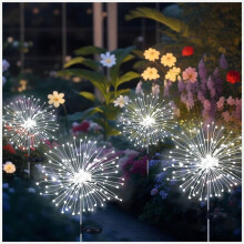 4 Pièces Feu D'Artifice Solaire Fée Lumière LED Décoration de Jardin Extérieur Pelouse Allée Lumière pour Patio Cour Noël Mariage,A