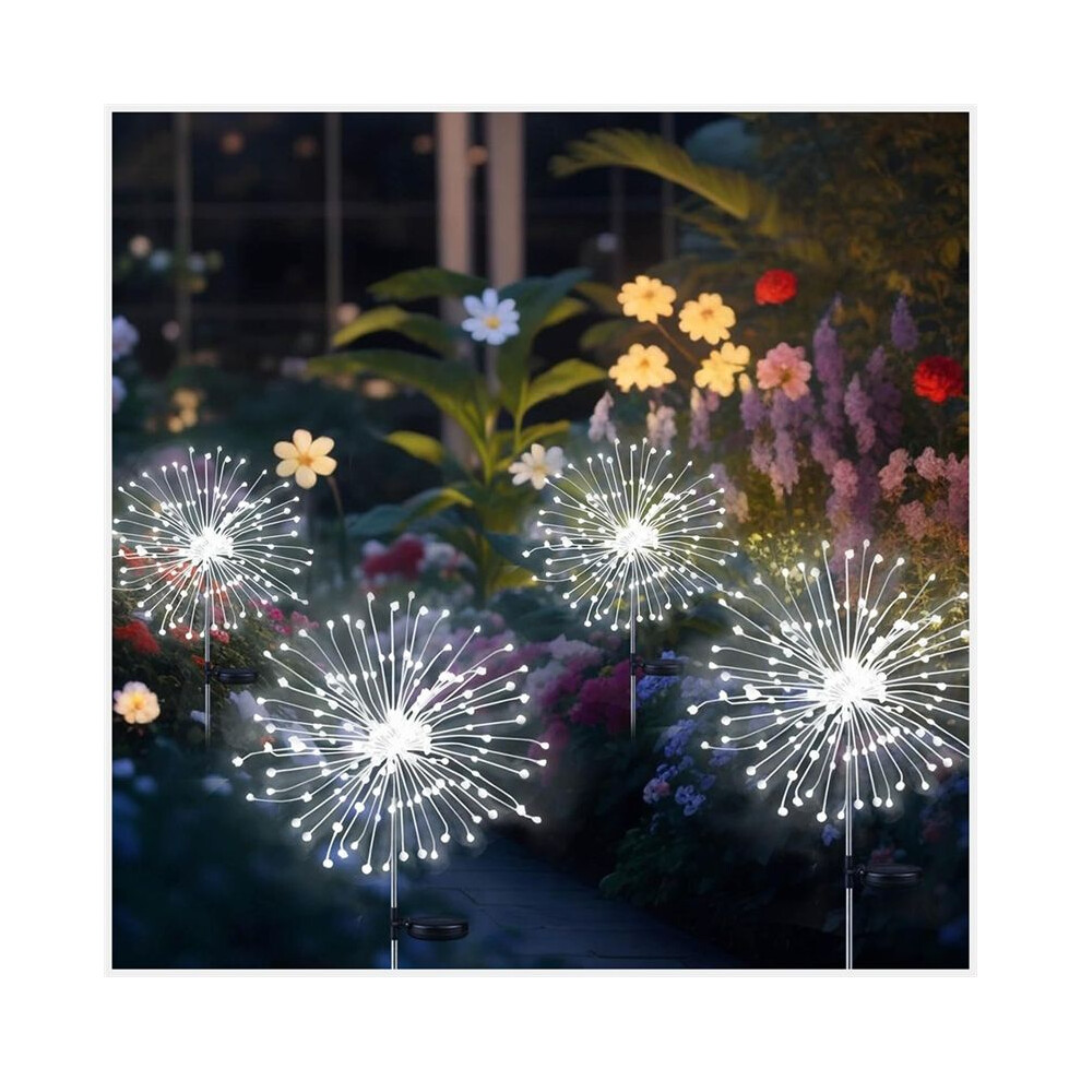 Tlily 4Pcs Solar Firework Fairy Led Outdoor Garden Decoration Lawn Pathway For Patio Yard Christmas Wedding,A Light