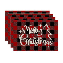 4 Stuks Kerstbomen Sneeuw Roze Kerst Placemats Winter Placemats voor Keuken Eetkamer Decoratie H