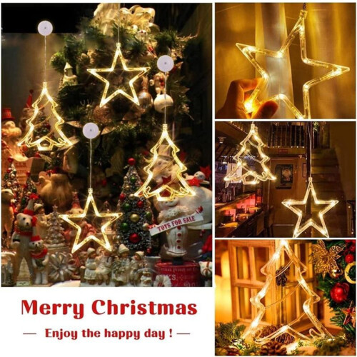 Window Lamp Battery-Powered Christmas Lights Interior Decoration Star Tree Lamp (Without AAA Battery) 1