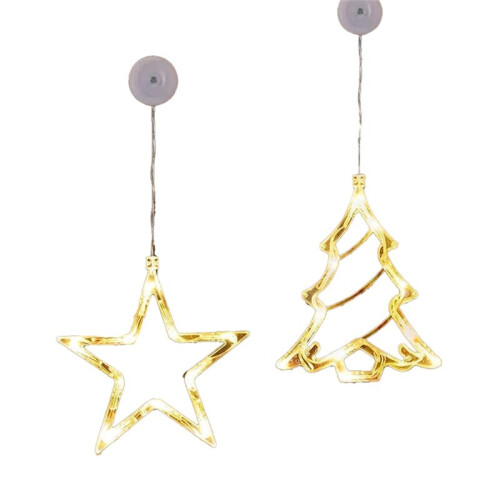 Window Lamp Battery-Powered Christmas Lights Interior Decoration Star Tree Lamp (Without AAA Battery)
