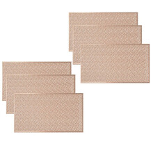 6 Stuks Rechthoekige Geweven Tafelmatten Slip 18x12 Inch Getextureerde Krasbestendige PVC Tafelmatten, voor Keuken en Woondecoratie Roze