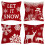 Conjunto de 4 Capas de Almofadas de Natal para Áreas Externas de 18x18 Polegadas, Fronhas Impermeáveis, Decoração de Almofadas de Ano Novo 1