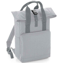 (One Size, Light Grey) Bagbase Unisex Adult Roll Top Twin Handle Backpack