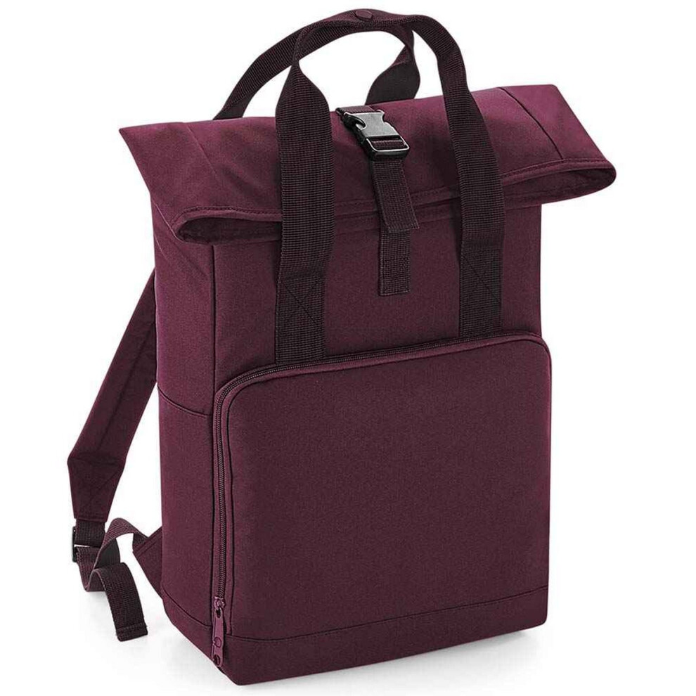 Bagbase (One Size, Burgundy) Unisex Adult Roll Top Twin Handle Backpack