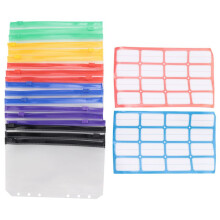 A6 Budget Binder Pockets with Zipper, Clear 6 Holes Cash Envelopes Folder,PVC Money Coupon Organizer Loose Leaf Bags