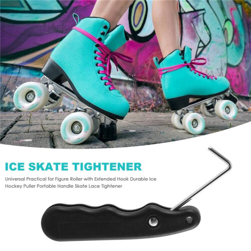 Universal Practical for Figure Roller with Extended Hook Durable Ice Hockey Puller Portable Handle Skate Lace Tightener 1