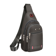 Men's Shoulder Messenger Bag Waterproof Oxford Cloth Chest Bag Fashion Casual Messenger Bag Backpack Men's Bag(Gray)