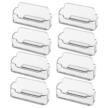 8 Pack Business Card Holder for Desk,Acrylic Clear Business Card Holder Stand,Business Card Display, Fits 30-50 Cards