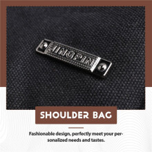 MäNners Tasche UmhäNgetasche LäSsige Segeltuch Tasche MäNners Tasche Rucksack Kleine Tasche Handy Tasche -Schwarz