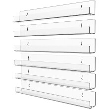 6St Acryl Helder Zwevende Boekenplank, Onzichtbare Wandgemonteerde Boekenplank, Moderne Fotoweergave Speelgoedorganisator Platenrek