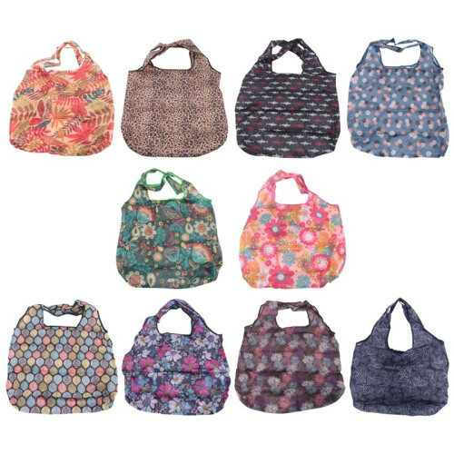Grocery Bags Reusable Foldable 10 Pack Shopping Tote 50LBS Extra Large Ripstop Pattern Machine Washable Storage