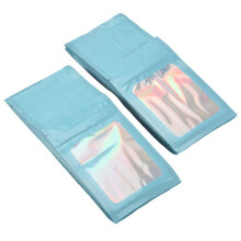 100Pcs Resealable Holographic Bags, Smell Proof Mylar Pouch with Clear Window for Food Storage Party Favor Business