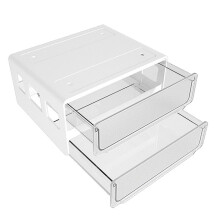 Under Desk Storage Drawer Slide Out, Hidden Self-Adhesive Organizer, Attachable Drawer Organizer with 2 Layers White