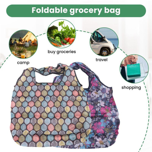 Grocery Bags Reusable Foldable 10 Pack Shopping Tote 50LBS Extra Large Ripstop Pattern Machine Washable Storage 2