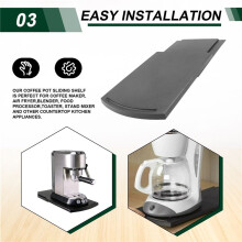Kitchen Caddy Sliding Tray, Kitchen Hacks Coffee Slider, Sliding Tray Appliance Slider for Coutertop with Rolling Wheels
