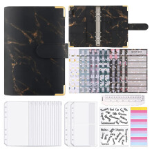 Pasta EconôMica A6 Couro PU Pasta EconôMica com ZíPer Envelopes Organizador de Dinheiro Planejador para Caderno de Contabilidade