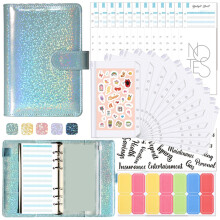 A6 Budget Planner Binder with Zipper Envelopes Cash Envelopes for Budgeting, Money Organizer for A6 Cash Budget Binde B