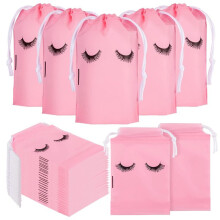 100 St FranspåSar för Kunder Lash Goodie Bags för Kunder Lash Aftercare-PåSar ÖGonfransföRläNgning SminkväSkor Rosa