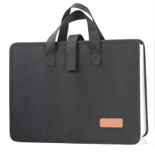 13 Pockets Expander File Folder Document Organizer with Handle A4 Size Capacity Accordion File Organizer Black