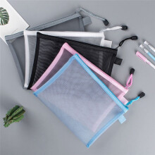 5St Mesh Rits Pouch Clear Document Bag Boek Bestandsmappen Briefpapier Etui Opbergzakken 5 Kleuren A6(19X11Cm)