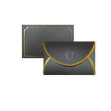 50 Buste per Carte Regalo con Buste con Fibbia D'Amore con Bordo Dorato, Buste per Biglietti di Auguri, Matrimonio Nero Carbone