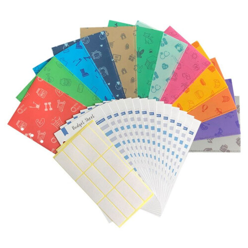 Buste Portamonete per Budget System Buste Portamonete per Budget e Risparmio Versione Verticale A6 Resistente Agli Strappi e All'Acqua