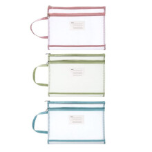3 Pezzi A4 Traslucido A4 Borsa per Documenti Borsa con Cerniera in Rete Cartella con Zip in Rete Cartella per File con Zip in Rete Borsa 3 Colori