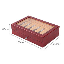 Custodia per Penne in Legno con 23 Slot Custodia per Display per Penne di Lusso a 2 Strati Organizzatore per Penna Stilografica con Finestra